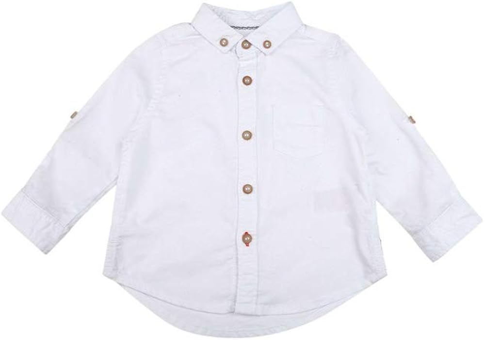 Mothercare Boys Button Down Collar Solid Shirt (White, 2436 Months