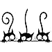 ROUSHUN Boger Adhesive Cute Cartoon Cat Wall Stickers Bedroom Livingroom Wall Decals Home Wall DIY Decors