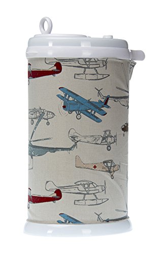 Glenna Jean Ubbi Diaper Pail Cover, Fly-by Airplane Print