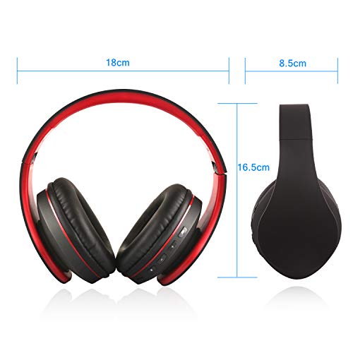 YHhao Over-Ear Headsets Noise Cancelling Foldable Headphones for iPhone, iPad, Android Smartphones, PC, Computer, Laptop, Mac, Tablet, Redblack11