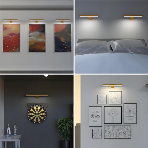ALISMAEEL Wireless LED Picture Light Rechargeable 4400mAh Battery Wall Sconce,3 Color Adjustable Painting Light with Timer and Remote Control for Wall Pictures,Gallery Artwork,Paintings,Portraits