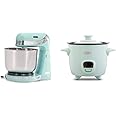 Dash Stand Mixer (Electric Mixer for Everyday Use) + DASH Mini Rice Cooker Steamer Bundle - Aqua