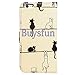 Bfun Packing Bcov Black Cat White Cat Magnetic Card Slot Stand Flip Leather Wallet Cover Case for 4.7 iPhone 6 6S