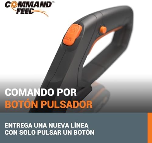 WG163E 2 em 1 Cortador de Escova e Aparador 2 em 1 Bateria 20V 2Ah, sistema automático de alimentação por comando, cabeça rotativa a 90°, para jardins médios