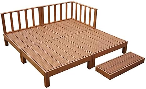 Amazon 人工木ウッドデッキ 8点セット 1坪 連結用ネジ付 樹脂 デッキ 縁台 2色選択可 ブラウン ウッドデッキ