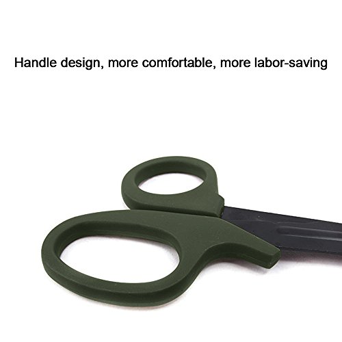 LUCKSTAR EMT Trauma Shears Set of 3 - Stainless Steel Bandage Scissors Fluoride Black Coated Trauma Paramedic EMT Shears Scissors for Surgical/Medical/Nursing (Black&Orange&Green)