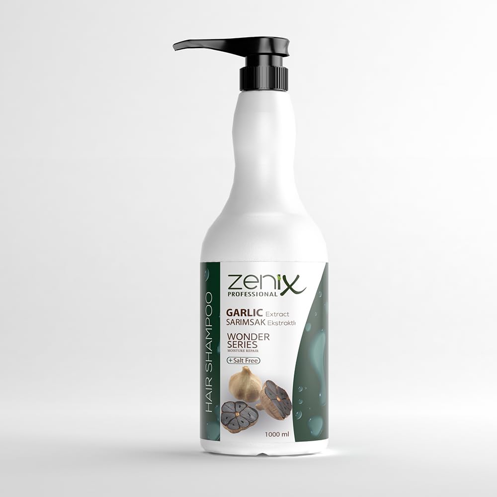 Zenix Hair Care Shampoo with Black Garlic Extract, 1000 ml | Strengthens & Smoothens Hair | Salt Free, No Garlic Smell | Ideal for Men & Women, All Hair Types, Hydrating & Volumizing Formula