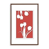 Framed Canvas Wall Art Abstract Flower Canvas Prints Home Artwork Decoration for Living Room,Bedroom - 16x24 inches