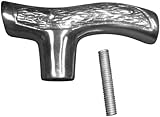 JWL (1) Cane Walking Stick Handle Fritz Style Cast Aluminum with Threaded Rod Connector