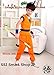 SSJ Dragonball Goku Style Costume 5-Piece Set [Satoru Mark Kids] Japanese Amime (S_43.3-47.2in, Orange)