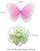 Butterfly Curtain Tiebacks Gray Grey Pink Hailey Nylon Butterflies Pair Set Decorations Window Treatment Holdback Sheer Drapes Holder Drapery Tie Back Baby Nursery Bedroom Girl Room Decor Home DIY