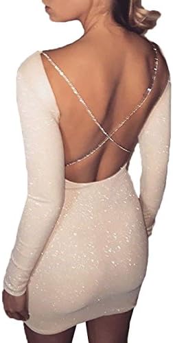 USGreatgorgeous Sexy Women's Bodycon Criss Cross Backless Party Evening Cocktail Club Short Mini Dress (S)