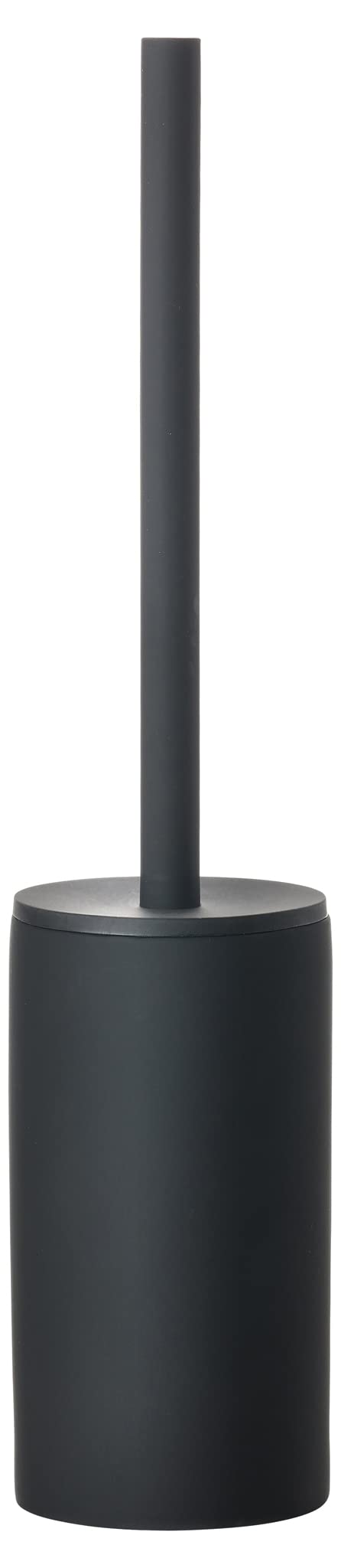 Zone Denmark Solo Toilet Brush, Bathroom Toilet Brush with Holder, Hygienic WC Cleaning Brush, Soft Touch Ceramic and Stainless Steel, Tall Slim Design 44.8 cm, Black