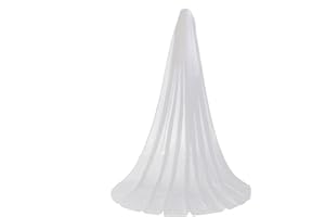 Beaupretty 3m Cathedral Wedding Veil Double Layer Tulle Hair Comb for Bride Elegant Chapel Floor Accessory