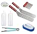 7-Piece Professional Grade Stainless Steel BBQ Grill and Griddle Spatula Set Great for Blackstone, Camp Chef and Other Flat Top Griddles (2 Spatulas, 1 Scrapper, 1 Tong, 1 Scrub Brush, 2 Bottles)