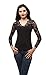 V Neck Long Sleeve top with lace Insert on Sleeves