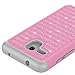 Fierce XL Case, EC™ Hybrid [Dual Layer] [Drop Protection] Studded Rhinestone Crystal Bling Protective Case Cover For Alcatel OneTouch Fierce XL (Pink+Gray)