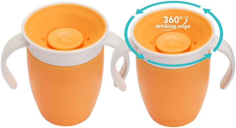 Munchkin Miracle 360 6 Months Sippy Cups Orange 207ml 2 Pack