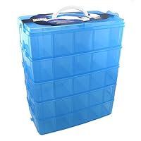 Gosu Toys Stackable Storage Container Case - 50 Adjustable Compartments - Compatible with Doorables, Legos, Shopkins, Littlest Pet Shop, Hatchimals, Grossery Gang, Twozies, Hot Wheels, and More!