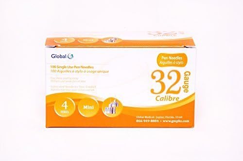 (Qty 300) Easy Glide Pen Needles 32g X 4mm - Box of 100 by Global Pharmaceuticals