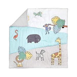 aden + anais Baby Bonding Playmat – Reversible 45” x 45” Cotton Muslin Infant Mat – Foldable Play & Tummy Time Cushion…