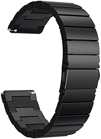 ROUHO Metal Strap 22Mm Stainless Steel Watch Band Replacement For Fitbit Versa-Black