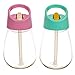 Every Loft Clear Cup Water Bottle Flip Straw Cup for Kids & Toddlers | BPA-Free Dishwasher-Safe, Spill-Proof, Unbreakable, Reusable Clear Sports Cup for Drinking 16 oz Pack of 2