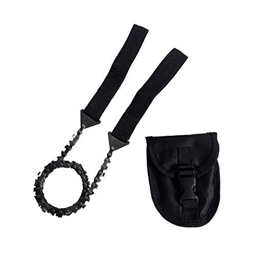 YaXuan Hand Chainsaw ,Portable ,Wild Survival Equipment Wire Saw Fretsaw Folding Saw,for Gardening Survival Outdoor Camping Wood Cutting (Color : Black, Size : 50 Teeth - Serrated Length 96cm)