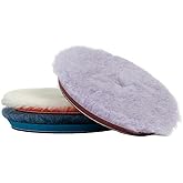 SGCB Pro 6" Wool Buffing Pads 3Pcs - Coarse, Medium, Light Cutting Car Wool Polishing Pads for 6 Inch Car Polisher Compounding