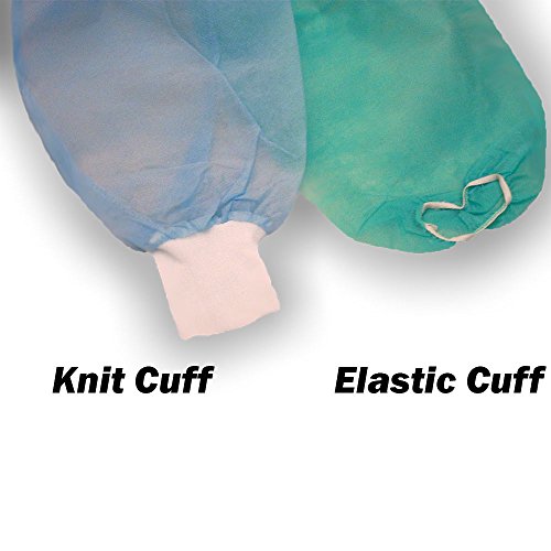Dental Medical Latex Free Disposable Isolation Gowns Knit Cuff Non Woven | Fluid Resistant (50 Gowns / 5 Packs, Pink)