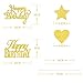 Tangible Creation, Happy Birthday Cake Topper 14 packs valueset for cup cake topper with Heart and Star Glitter Gold Decoration.