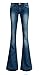 AvaCostume Women's Retro Slim Fit Bell-Bottom Wide Flared Jeans
