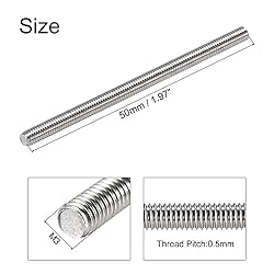uxcell 10Pcs M3 x 50mm Fully Threaded Rod 304