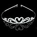 Pixnor Child Wedding Party Bridal Bridesmaid Flower Girl Crystal Heart-Shape Crown Headband Tiara for Children Girl