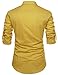 NEARKIN (NKNKN350 Beloved Men Henley Neck Long Sleeve Daily Look Linen Shirts Mustard US XL(Tag Size XL)
