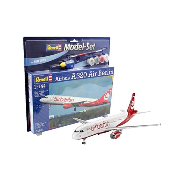 Revell Modellbausatz Flugzeug 1:144 - Airbus A320 AirBerlin im Maßstab 1:144, Level 3, originalgetreue Nachbildung mit…
