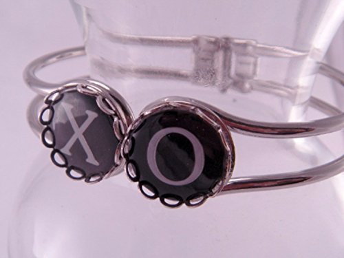 Hugs and Kisses XO Hinged Cuff Typewriter Key 7 Inch Cuff Bracelet - Thumbnail 2