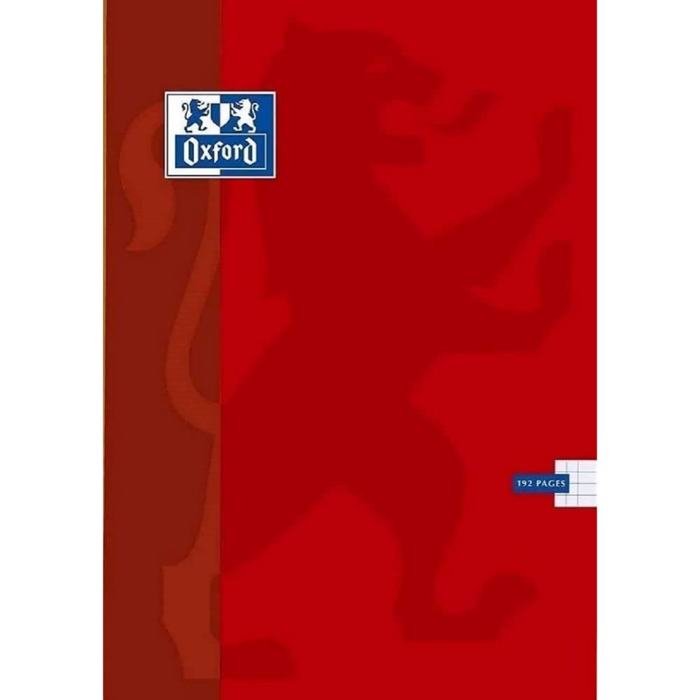 Oxford - 1 Notebook 24 x 32 cm with Small Squares 192 Pages with 5 x 5, Assorted Colours