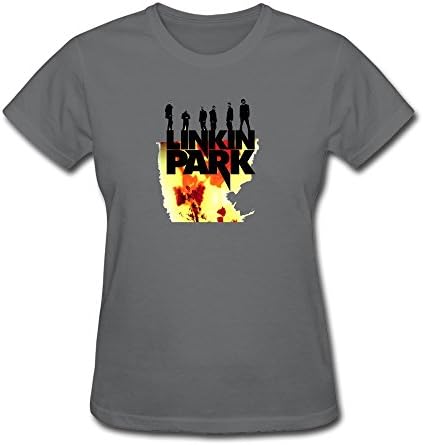 XiangXiangli Lady Linkin Park Logo Crew Neck Tees XS DeepHeather