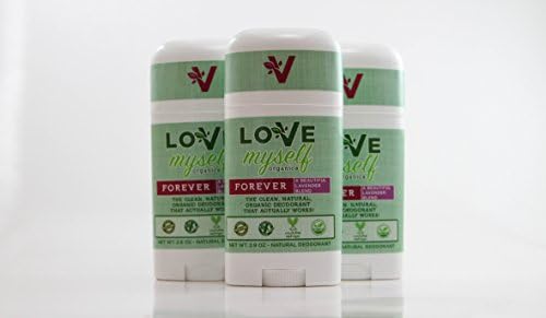 The MOST Clean, Organic and Natural Deodorant that Actually Works! Coconut Oil based, Aluminum Free, Vegan, All-Natural Organic Deodorant. Love Myself Organics – Forever - 3 Pack Bundle