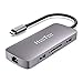 HooToo USB C Hub, 8-in-1 USB C Adapter with 4K HDMI, 100W Power Delivery, USB 3.0 Ports, 1Gbps Ethernet Port and SD/TF Card Readers for MacBook/Pro/Air, Type-C Laptops, iPad Pro and More