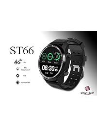 Smart Touch ST66 4G LTE Smart Watch for Men Android 6.0 & iOS, GPS Bluetooth Fitness Tracker   Real Time Notifications   Smartwatch w Changeable Bands   IP68 Waterproof, Pedometer, Heart Rate & Sleep