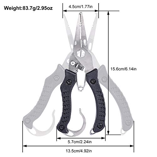 image for PLUSINNO Fishing Pliers Stainless Steel Mix with Titanium Carbo-Nitrid
