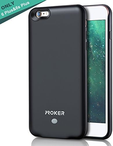 iPhone 6 Plus 6S Plus Battery Case,Proker Ultra Slim External Charger Case iPhone 6S Plus Juice Pack with 4000mAh Capacity for Lightning Cable Input Build-in Magnet(NOT For iPhone 6/6s) (Black)