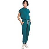 UnionMed Tech Scrubs for Women Scrub Sets, Slim Scrubs Stretch Top & Jogger Scrub Pants with Multi Pocket Yoga Waistband