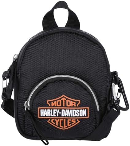 Harley-Davidson Black Backpack with Orange Logo and Wing Graphic Harley-Davidson® Orange Logo Backpack | 90815 main image 4