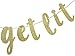 Let's Get Lit Banner for Christmas New Years Wedding Engagement Bachelorete Party Decorations Sign Gold Glitter