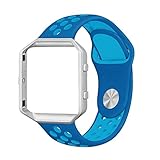 UMAXGET For Fitbit Blaze Bands, Sport Wristband Silicone Replacement Strap with Silver Frame for Fitbit Blaze Smart Fitness Watch Women Men