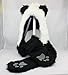Panda Animal Hood Faux Fur Hat with Warm Scarf Mittens Ears and Paws by HatButik.