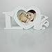 AS Love Picture Frame, White Love Heart Shape, 4 by 4 Inch Picture,True Love,I Love u.